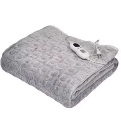 BENOBBY KIDS Couverture électrique En Peluche 152X127cm Couverture électrique Grise Avec Arrêt Automatique | Couverture | Fonction Minuterie | 96 Niveaux De Température | Affichage Numérique