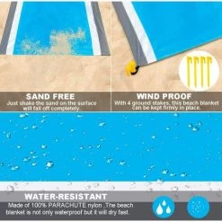 OSQI Couverture De Plage Sans Sable Imperméable à L'eau 210 X 200 Cm -Plaid et couverture Soldes 65503320 3