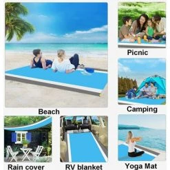 OSQI Couverture De Plage Sans Sable Imperméable à L'eau 210 X 200 Cm -Plaid et couverture Soldes 65503320 5