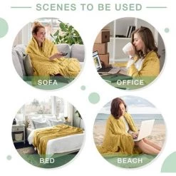 OSQI Couvertures Tricotées à Carreaux,Jeté De Lit Couverture à Franges Décoration Couverture à Tricoter 150 X 200 Cm (jaune) 9 OSQI Couvertures Tricotées à Carreaux,Jeté De Lit Couverture à Franges Décoration Couverture à Tricoter 150 X 200 Cm (jaune) -Plaid et couverture Soldes 65505396 3