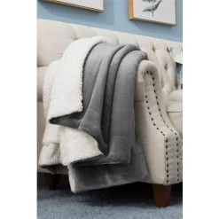 OSQI Plaid Canape Fleece Blanket - Grey Canape Throw 150CMx200CM -Plaid et couverture Soldes 65505621 3