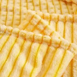 OSQI Couverture Extra Plaid, Couverture Polaire Plaid (Jaune Et Blanc, 120x200cm) -Plaid et couverture Soldes 65505634 3