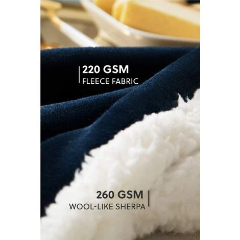 OSQI Plaid Canape Fleece Blanket, Navy Blue Canape Throw 150CMx200CM 4 OSQI Plaid Canape Fleece Blanket, Navy Blue Canape Throw 150CMx200CM – Image 2