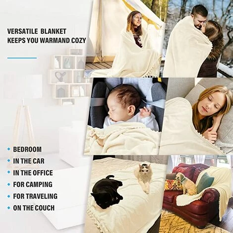 HELLO KITTY BAIN Couverture De Flanelle à Franges à Franges, Couverture De Canapé Douce Et Confortable, Couverture De Rembourrage En Flanelle De Velours Chaud, Blanc-blanc 6 HELLO KITTY BAIN Couverture De Flanelle à Franges à Franges, Couverture De Canapé Douce Et Confortable, Couverture De Rembourrage En Flanelle De Velours Chaud, Blanc-blanc – Image 4