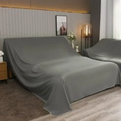 ILOVEMILAN Couvre-lit, Housse De Canapé, Housse De Télévision, Housse De Table Basse, Chiffon Anti-poussière Domestique, Chiffon Anti-poussière Pour La Décoration De Meubles, De Machines Et D'équipements (gris Foncé 2,4 * 2 M) -Plaid et couverture Soldes 65645950 4