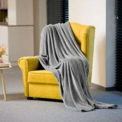 JARDIBRICODECO Une Couverture En Polaire 200x220 Cm - Gris -Plaid et couverture Soldes 65716433 4