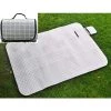 YIDOMDE Couverture De Pique-nique Lavable En Coton Et Lin - 200 X 150 Cm - XXL Avec Dessous Imperméable En PEVA - Isolation Thermique - Couverture De Plage - Couverture De Camping - Gris à Carreaux -Plaid et couverture Soldes 65746834 1