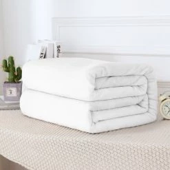 YIDOMDE Plaid En Flanelle Super Douce, En Microfibre De Haute Gualité, Confortable Et Chaude, Convient à Toutes Les Saisons.——Ce Blanc 100X150cm