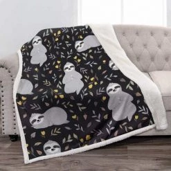 YIDOMDE Couverture En Polaire Animal Mignon Branches D'arbre Couverture Sherpa Pour De Voyage Fleurs Florales King 150*120 Cm,Style 10