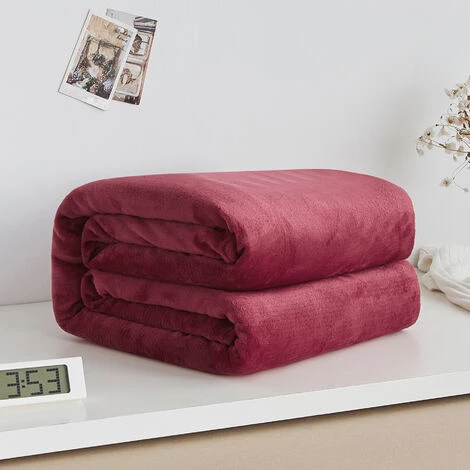 YIDOMDE Plaid En Flanelle Super Douce, En Microfibre De Haute Gualité, Confortable Et Chaude, Convient à Toutes Les Saisons.——Vin Rouge 100X150cm 3 YIDOMDE Plaid En Flanelle Super Douce, En Microfibre De Haute Gualité, Confortable Et Chaude, Convient à Toutes Les Saisons.——Vin Rouge 100X150cm