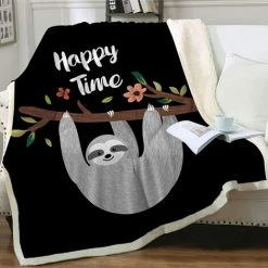 YIDOMDE Couverture En Polaire Animal Mignon Branches D'arbre Couverture Sherpa Pour De Voyage Fleurs Florales King 180*140 Cm,Style 1