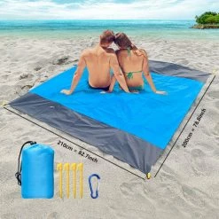 CESIèCLEFOU Couverture De Pique-Nique Tapis De Plage Tapis De Pique-Nique, Couverture De Plage Couverture Picnic Extra Large 200 X 210 Cm, Peut être Utilisé Cour La Plage Le Camping De Plein Air Lefou -Plaid et couverture Soldes 65756459 4