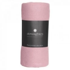 EASY Plaid Polaire Rose 125x150, Rose Clair -Plaid et couverture Soldes 65775808 2