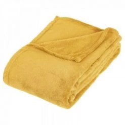 EASY Plaid Microfibre Ocre 130x180, Jaune Ocre