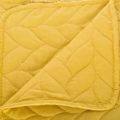 EASY Dessus Lit Tresse240x260 + 2t Oc, Jaune -Plaid et couverture Soldes 65778114 3