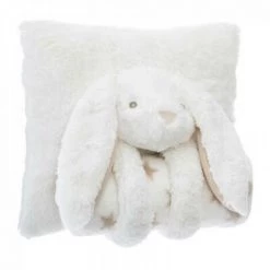 EASY Coussin + Plaid Lapin, Blanc