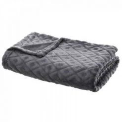 EASY Plaid Flan 3d Losan Gr 125x150, Gris Foncé
