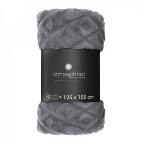 EASY Plaid Flan 3d Losan Gr 125x150, Gris Foncé 5 EASY Plaid Flan 3d Losan Gr 125x150, Gris Foncé – Image 3