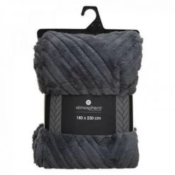 EASY Plaid Four 3d Geo Gris 180x230, Gris Foncé -Plaid et couverture Soldes 65780338 2