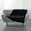 LC Couverture, Noir, 150x125x0.2, Flanelle Unie, Flan