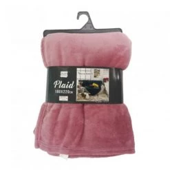 LC Couverture, Rose, 180 X 220 Cm, Flanelle Unie, Fla -Plaid et couverture Soldes 65782923 3