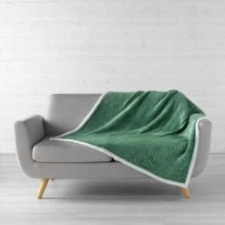 LC Couverture, Vert, 125 X 150 Cm, Flanelle Jacquard/