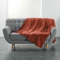 LC Couverture, Terracotta, 180 X 220 Cm, Flanelle Uni