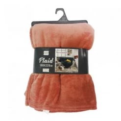 LC Couverture, Terracotta, 180 X 220 Cm, Flanelle Uni -Plaid et couverture Soldes 65783066 3