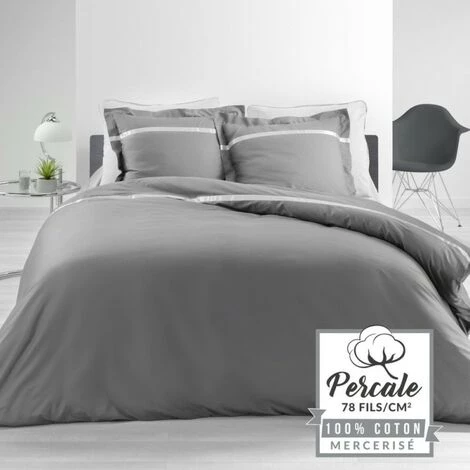 LC Ensemble De Literie 3 Pièces, Gris/blanc, 260x240x 4 LC Ensemble De Literie 3 Pièces, Gris/blanc, 260x240x – Image 2