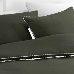 LC Ensemble De Literie 3 Pièces, Kaki/blanc, 260x240x 7 LC Ensemble De Literie 3 Pièces, Kaki/blanc, 260x240x -Plaid et couverture Soldes 65783748 3