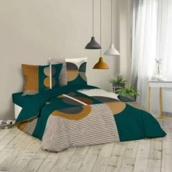 LC Ensemble De Literie 3 Pièces, Bleu, 260 X 240 Cm,