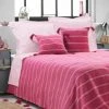 LC Couvre-lit 1 Personne, Rose, 180 X 220 Cm, Coton J -Plaid et couverture Soldes 65784288 1