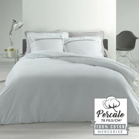 LC Ensemble De Literie 3 Pièces, Blanc/gris, 260x240x 4 LC Ensemble De Literie 3 Pièces, Blanc/gris, 260x240x – Image 2