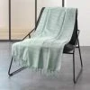 LC Couverture De Fauteuil A Franges, Vert D'eau, 150 -Plaid et couverture Soldes 65785059 1
