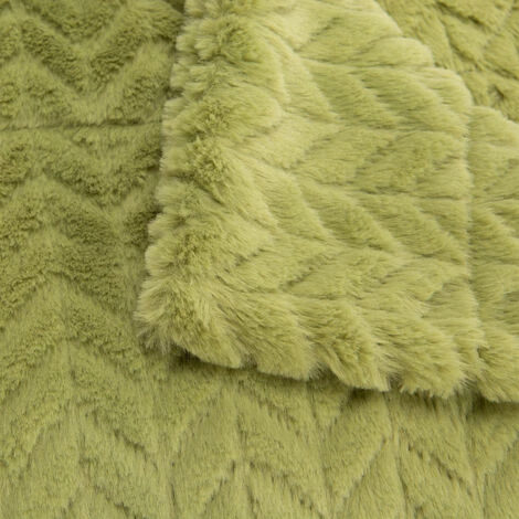 Amadeus - Plaid Chevron Mousse 130X170 Cm - Vert 4 Amadeus - Plaid Chevron Mousse 130X170 Cm - Vert – Image 2