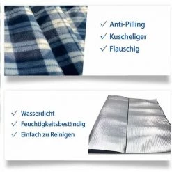 LUCKY-88 Tapis De Camping Extérieur Grille Noire Et Blanche, 200*200cm -Plaid et couverture Soldes 65801455 3