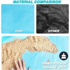 KAEJYIUT Couverture De Pique-nique - 210 X 200 Cm - Imperméable - Résistant Au Sable - Avec 4 Clous Solides - Pour La Plage, Le Camping Et Le Pique-nique -Plaid et couverture Soldes 65822623 3