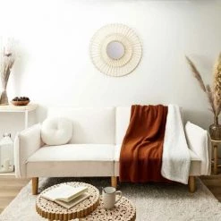 Paris Prix - Plaid Bouclé "sherpa" 120x150cm écru -Plaid et couverture Soldes 65843288 5