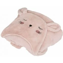 ATMOSPHERA, CRÉATEUR D'INTÉRIEUR Plaid Capuche Chat 100x130 Cm - Rose -Plaid et couverture Soldes 65866219 2