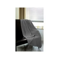 Plaids, Jetés DecoByZorlu NID D'ABEILLE Gris -Plaid et couverture Soldes 65902047 2