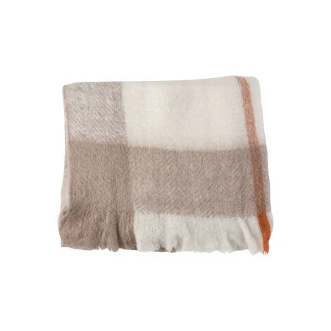 Plaids, Jetés Comptoir De Famille GALEIC Blanc 3 Plaids, Jetés Comptoir De Famille GALEIC Blanc