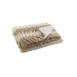 Plaids, Jetés Bizzotto PLAID SHIRRING MARRONE-CREMA 120X150 Blanc