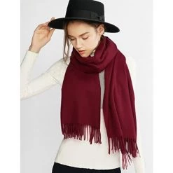 BDD Écharpe à Longue Barbe Châle De Couleur Unie D'hiver Atmosphérique Haut De Gamme Adaptée Aux Camarades De Classe De La Réunion Annuelle 8 BDD Écharpe à Longue Barbe Châle De Couleur Unie D'hiver Atmosphérique Haut De Gamme Adaptée Aux Camarades De Classe De La Réunion Annuelle -Plaid et couverture Soldes 65905452 3