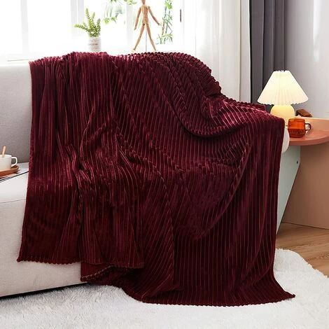 BDD Couverture Polaire Flanelle Corail, Douce Et Chaude Au Toucher, Réduit Le Stress, Améliore Le Sommeil, Bordeaux 7 BDD Couverture Polaire Flanelle Corail, Douce Et Chaude Au Toucher, Réduit Le Stress, Améliore Le Sommeil, Bordeaux – Image 5