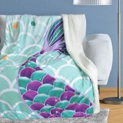 BDD Sirène Couverture Sherpa Laine Couverture Enfants Cadeau D'anniversaire Bébé Douche Lit Couverture Canapé Canapé Chambre -Plaid et couverture Soldes 65905810 2