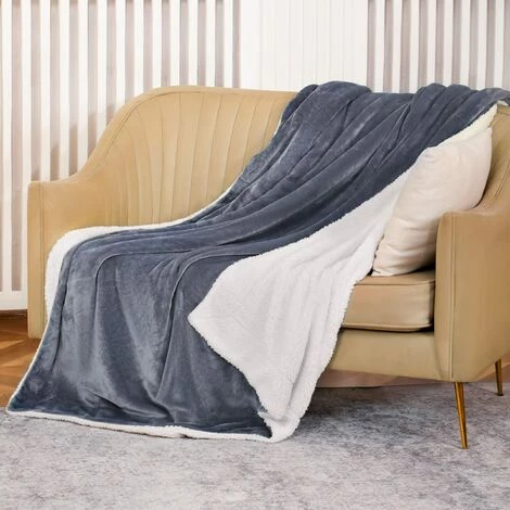 BDD Couverture Canapé Sherpa Couverture, Couverture à Poils épais, Couverture En Peluche Pour Chambre, Canapé, Lit Gris 3 BDD Couverture Canapé Sherpa Couverture, Couverture à Poils épais, Couverture En Peluche Pour Chambre, Canapé, Lit Gris
