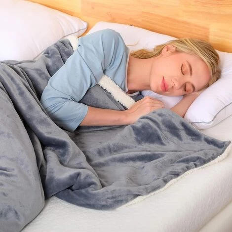 BDD Couverture Canapé Sherpa Couverture, Couverture à Poils épais, Couverture En Peluche Pour Chambre, Canapé, Lit Gris 6 BDD Couverture Canapé Sherpa Couverture, Couverture à Poils épais, Couverture En Peluche Pour Chambre, Canapé, Lit Gris – Image 4