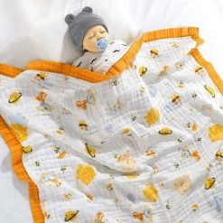 BDD Couverture En Coton Pour Bébé Couverture En Coton Doux Motif Dessin Animé, Couverture Pour Siège De Bébé, Serviette De Bain, Couverture à Emmailloter -Plaid et couverture Soldes 65905876 2