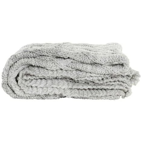 BRICOMARTEAU Couverture DKD Home Decor Polyester Gris Clair (2 Pcs) (125 X 150 X 1 Cm) 4 BRICOMARTEAU Couverture DKD Home Decor Polyester Gris Clair (2 Pcs) (125 X 150 X 1 Cm) – Image 2