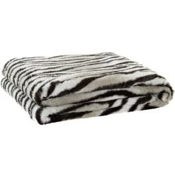 BRICOMARTEAU Couverture DKD Home Decor Sauvage Noir Gris Blanc (150 X 200 X 2 Cm)